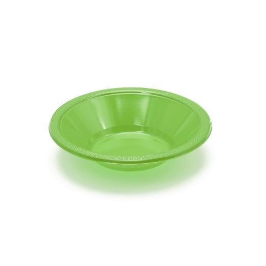 12 Oz. Lime Green Plastic Bowls - 8 Ct.
