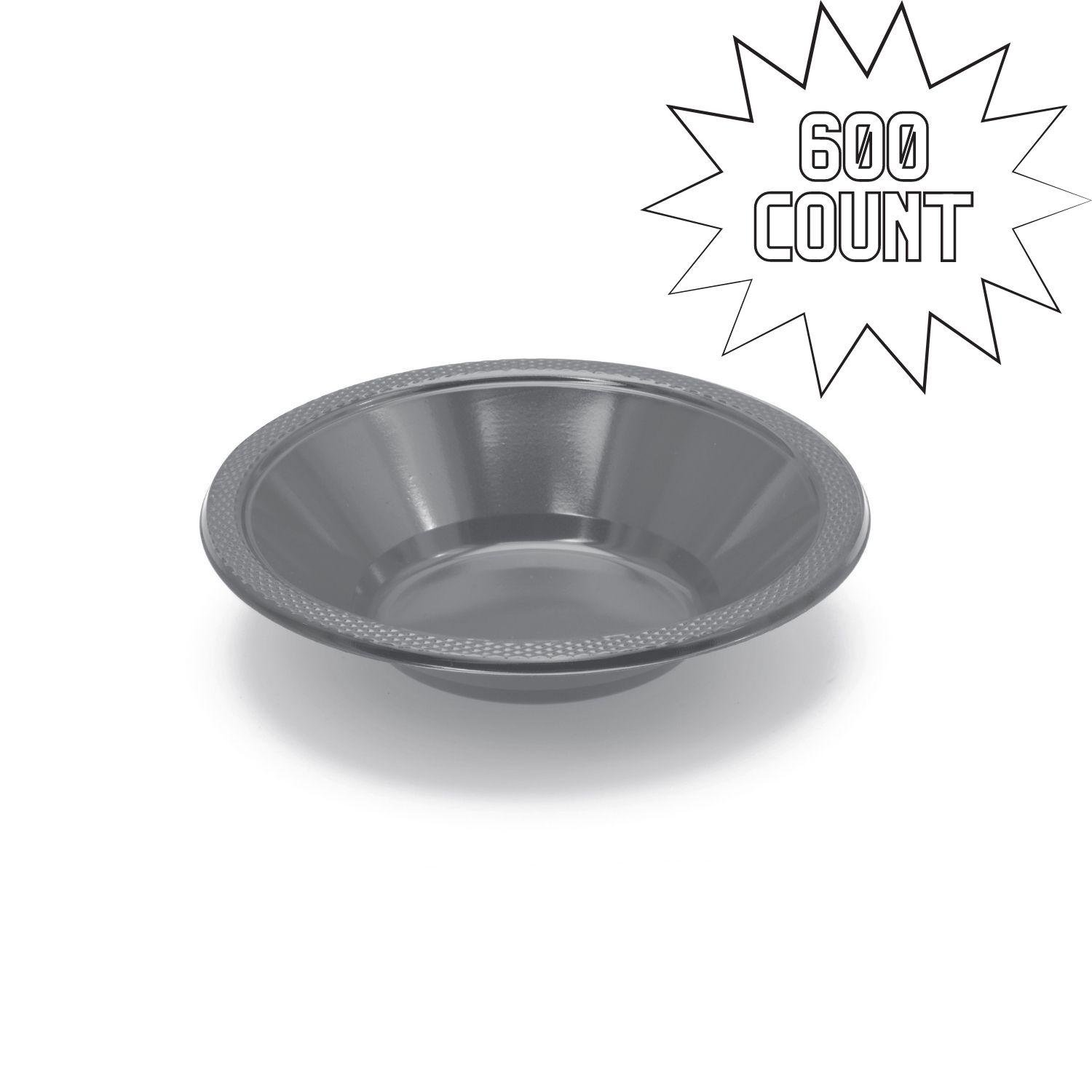 12 oz. Silver Plastic Bowls - 600 Ct.