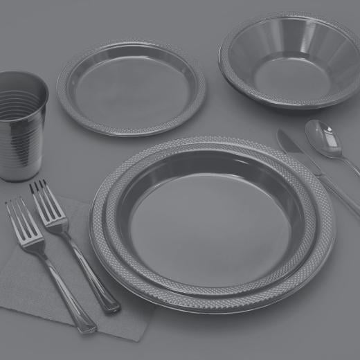 Alternate image of 12 oz Silver Plastic Bowls (50)