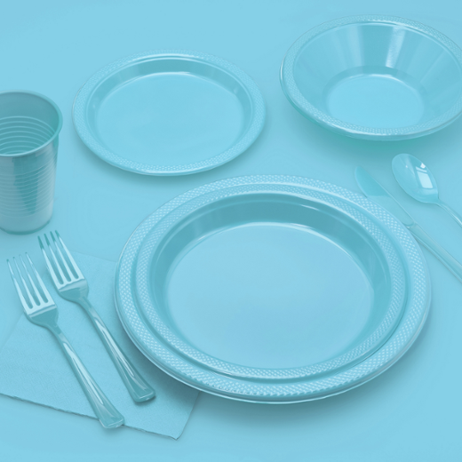 Alternate image of 7 In. Light Blue Plastic Plates - 50 Ct.