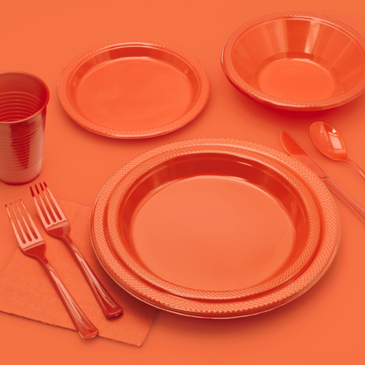 Alternate image of 7 In. Orange Plastic Plates - 50 Ct.