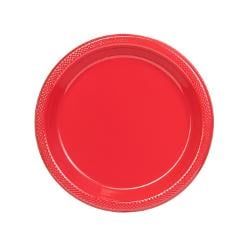 7 In. Red Plastic Plates - 50 Ct.