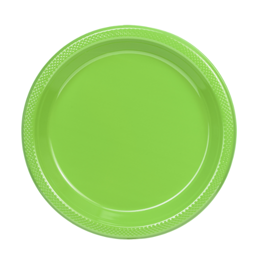7 In. Lime Green Plastic Plates - 50 Ct.