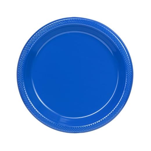 9 In. Dark Blue Plastic Plates - 50 Ct.