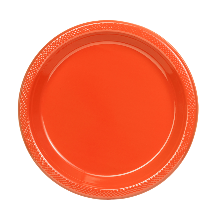 9in. Plastic Plates 50 ct. Orange - 600 ct.