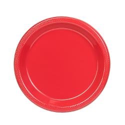 9 In. Red Plastic Plates - 50 Ct.