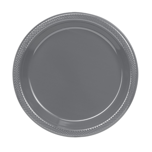 Main image of 9in. Plastic Plates 50 ct. Silver - 600 ct.