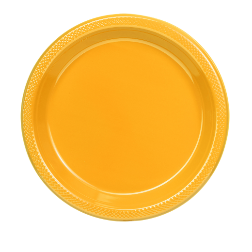 Main image of 9in. Plastic Plates 50 ct. Yellow - 600 ct.
