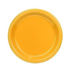 9in. Yellow plastic plates (50)