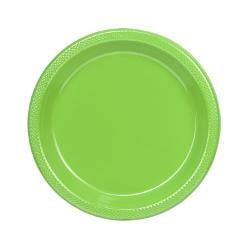 9 In. Lime Green Plastic Plates - 50 Ct.
