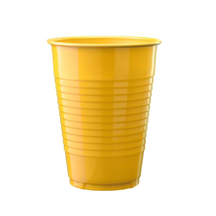 12 oz. Plastic Cups Yellow - 600 ct.