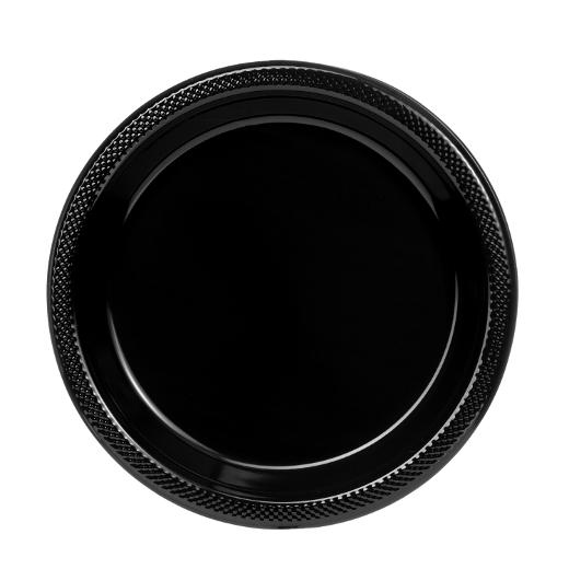 Main image of 10in. Plastic Plates Black - 600 ct.