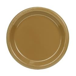10 In. Gold Plastic Plates - 50 Ct.