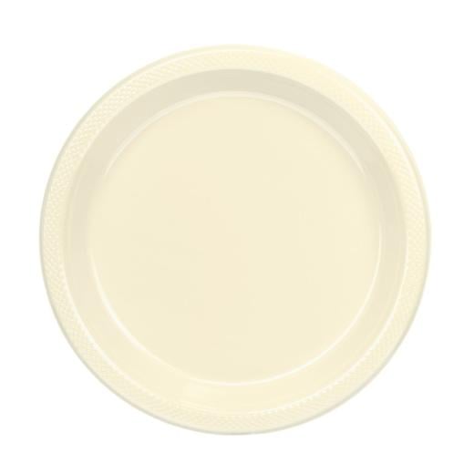Main image of 10 In. Ivory Plastic Plates - 50 Ct.