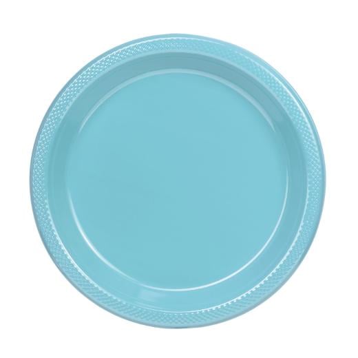 10 In. Light Blue Plastic Plates - 50 ct.