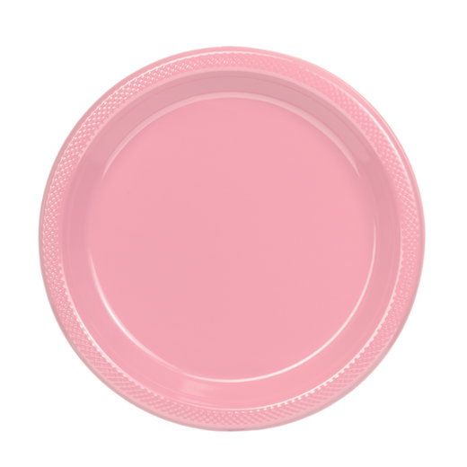 10 In. Pink Plastic Plates - 50 Ct.