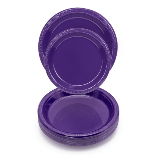 Alternate image of 10 in. Purple Plastic Plates - 50 Ct.