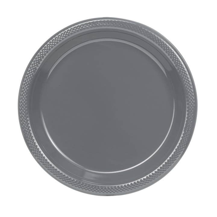 10in. Plastic Plates Silver - 600 ct.