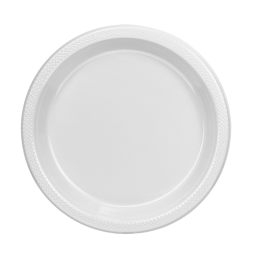 Main image of 10 In. White Plastic Plates - 50 ct.