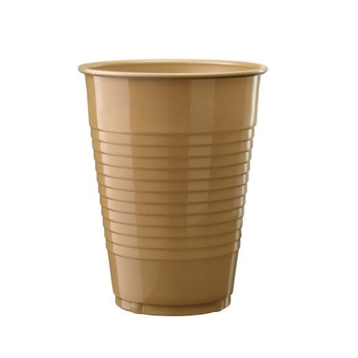 Main image of 12 Oz. Gold Plastic Cups - 16 Ct.