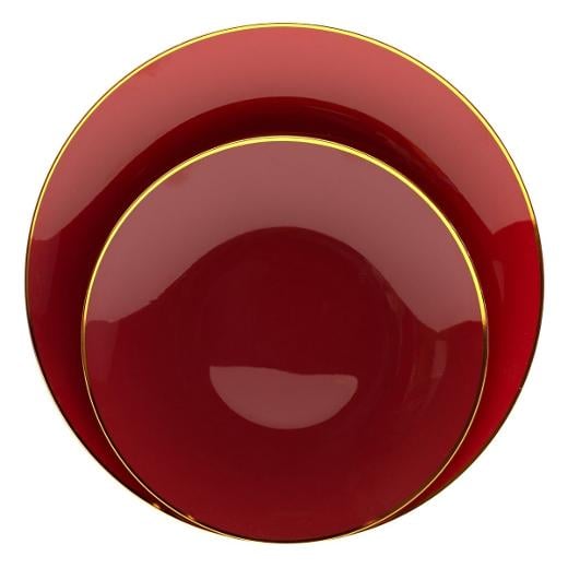 Alternate image of 8 inch. Burgundy Classic Design Plates - 10 Ct.