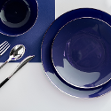8 inch. Navy Classic Design Plates - 10 Ct.