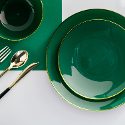 Green Classic Design Plastic Bowls - 10 Ct.