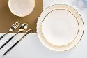 8 inch. Ivory Classic Design Plates - 10 Ct.