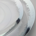 8" Silver Scratched Design Plastic Plates - 10 ct.