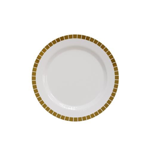 7.5 In. Cream/Gold Slit Design Plates - 10 Ct.