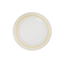 7.5 In. Gold Ovals Design Plates - 10 Ct.