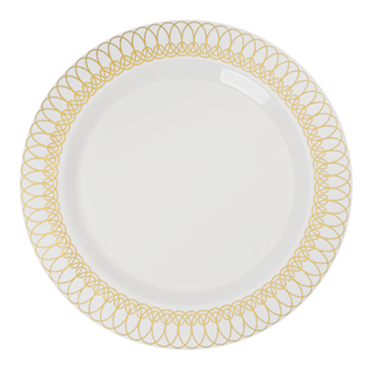 10.25 In. Gold Ovals Design Plates - 10 Ct.