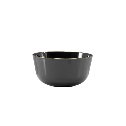 Main image of Classic Black Design Plastic Bowls - Gold Rim 10 Ct.