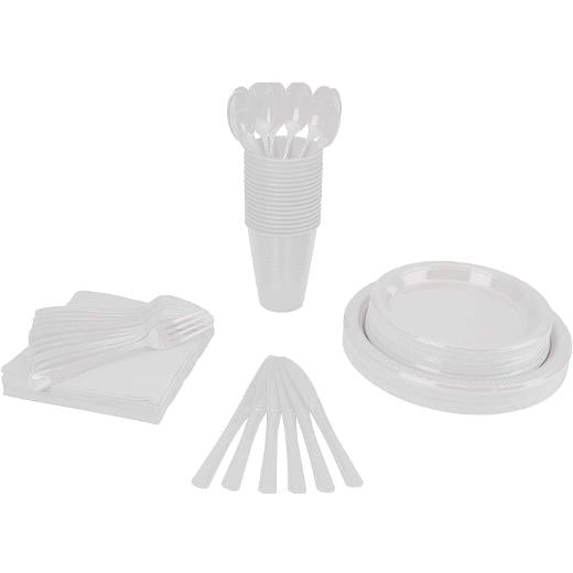 Main image of 350 Pcs Clear Plastic Tableware Set