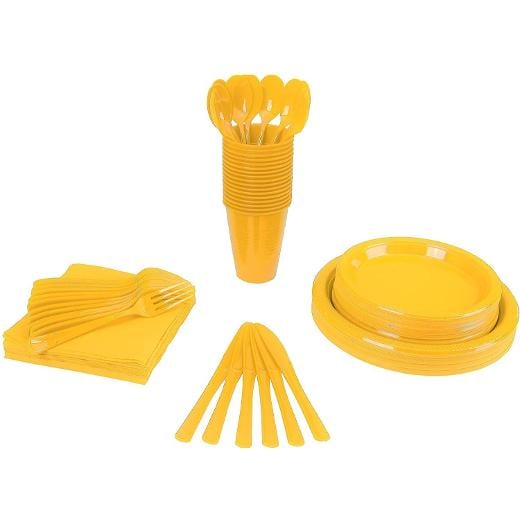Main image of 350 Pcs Yellow Disposable Tableware Set