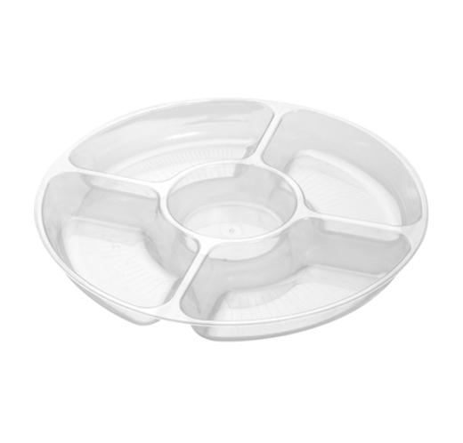 Alternate image of 12in. 5 Compartment Tray - Clear