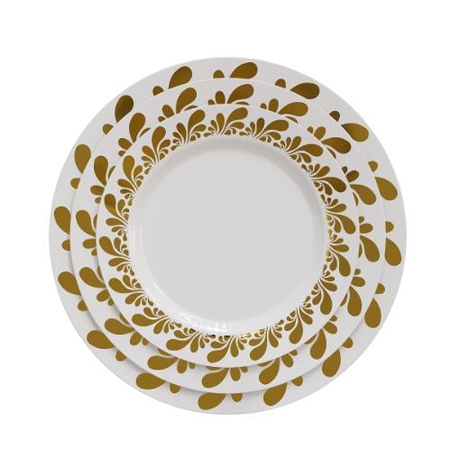 Main image of Cream/Gold Splash Design Plates