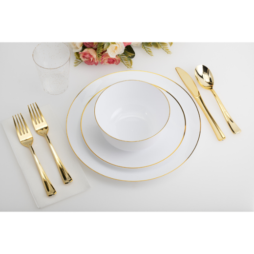 Alternate image of Disposable Gold Classic Dinnerware Set