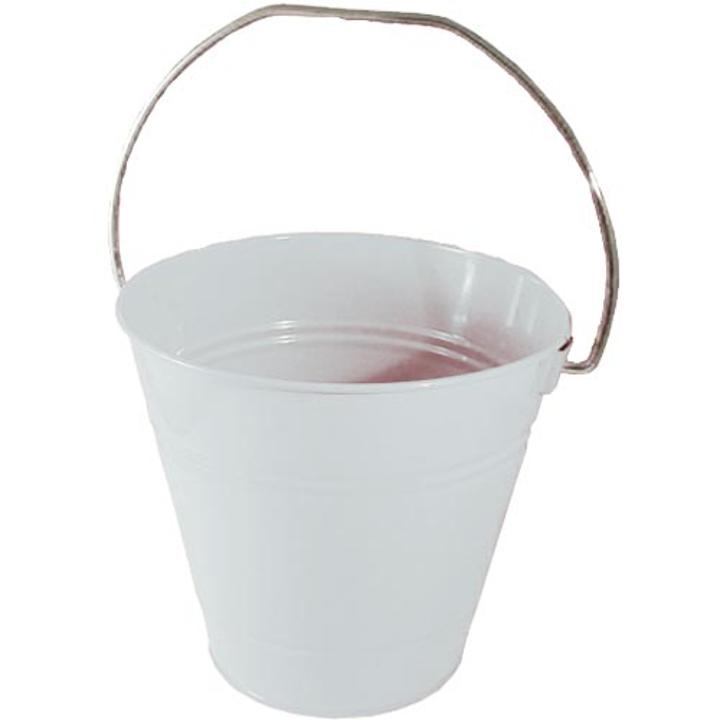 Decorative Metal Bucket (Solid)-White