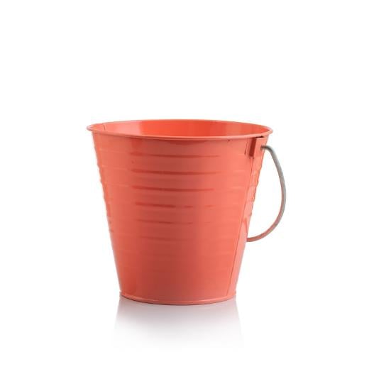 Decorative Metal Bucket (Solid)-Orange