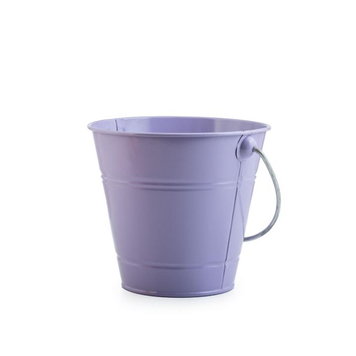 Decorative Metal Bucket (Solid)-Lavender