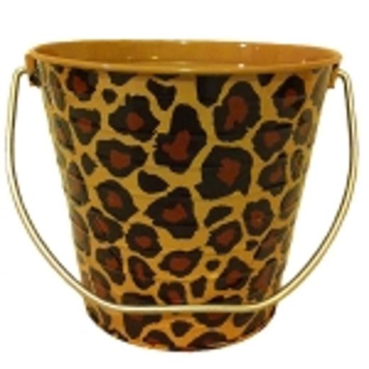 Decorative Metal Bucket - Leopard