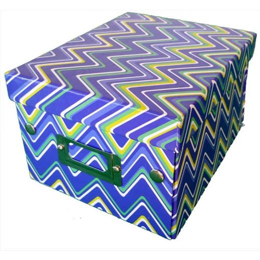 Main image of Zig Zag Patterned Decorative Gift Box-Purple