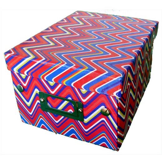 Main image of Zig Zag Patterned Decorative Gift Box-Red