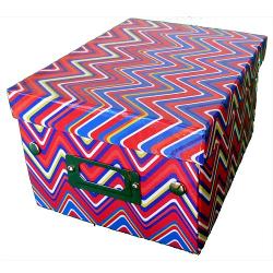 Zig Zag Patterned Decorative Gift Box-Red