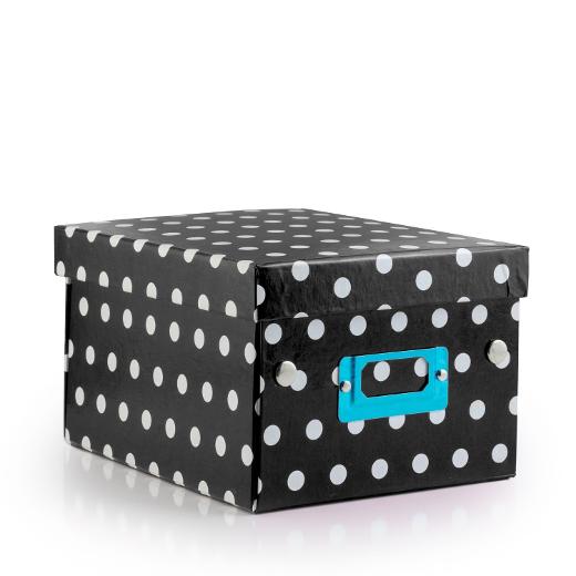 Main image of Decorative Gift Box with Polka Dots-Black