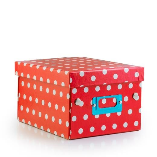 Main image of Decorative Gift Box with Polka Dot-Red