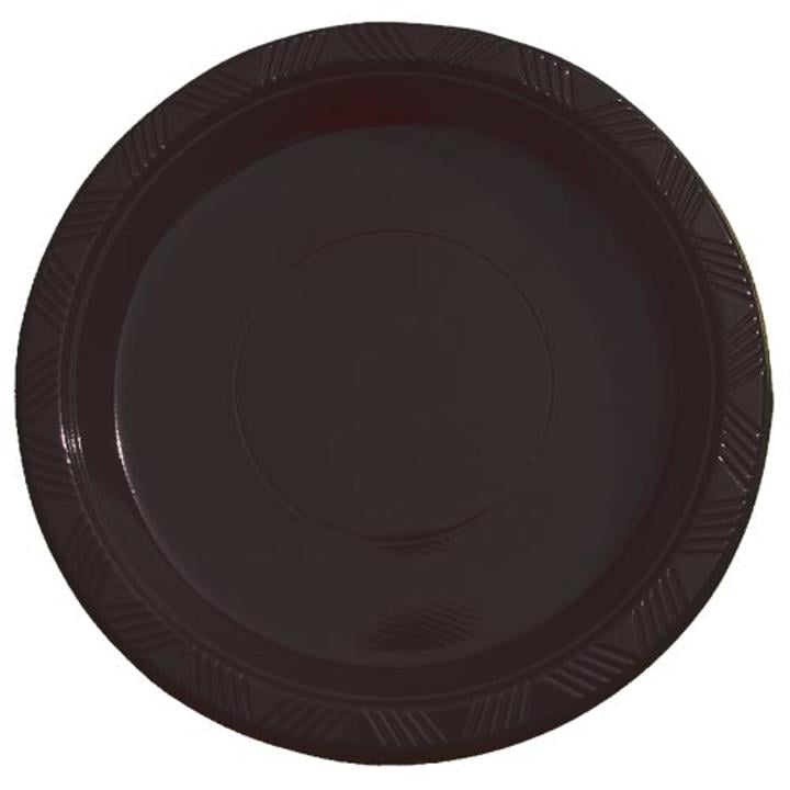 7in. Black plastic plates (15)
