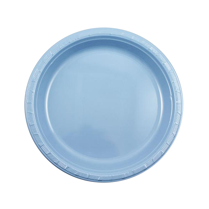 7 In. Sky Blue Plastic Plates - 15 Ct.