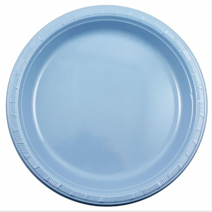 9 In. Sky Blue Plastic Plates - 10 Ct.